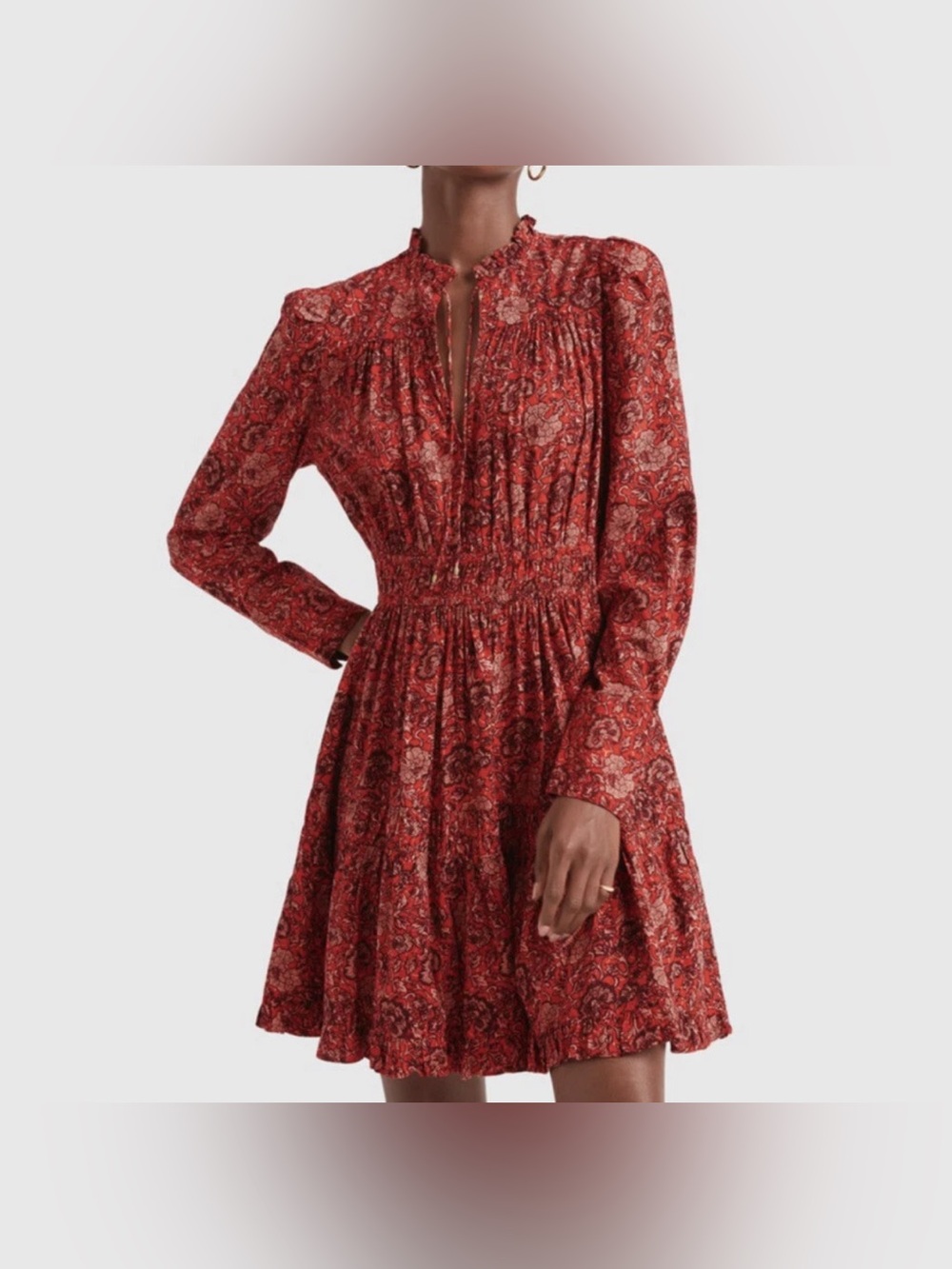 Ulla Johnson Liv Dress Size 8 Poppy Floral Boho Tiered Ruffle Skirt Pockets $425